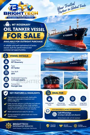 2011 MT ROSEMARY Oil Tanker Vessel for Sale – Lagos