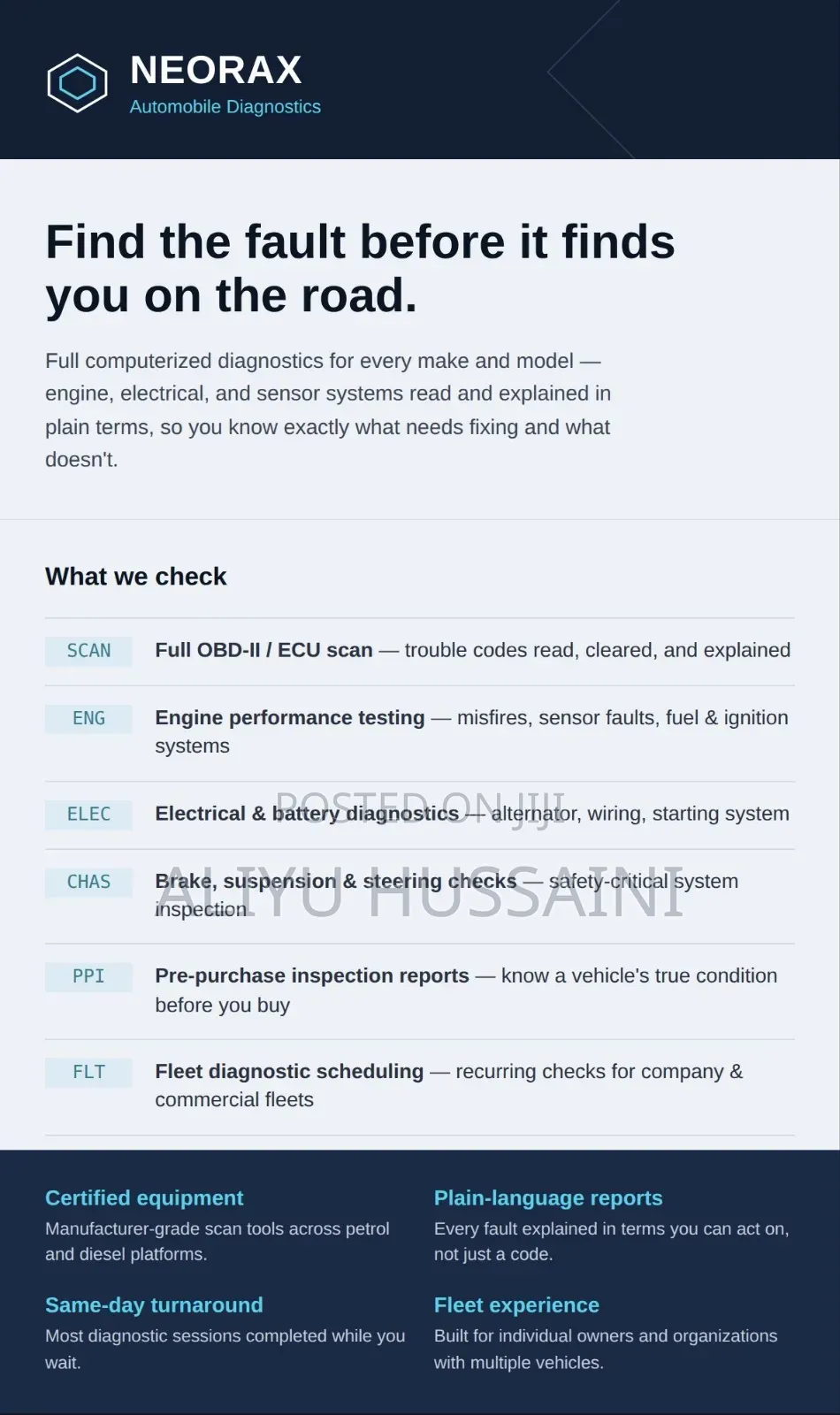 AutoMobile Diagnostics Service