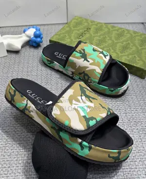 Gucci X MLB Camouflage Velcro Slide Sandals