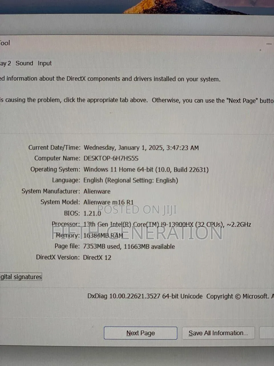 Laptop Alienware M16 R1 16GB Intel Core i9 SSD 1T
