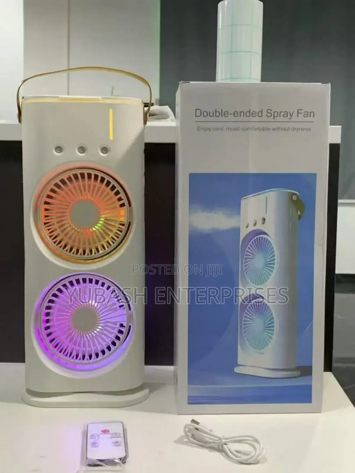 Rechargeable Rotating Double Ended Spray Fan With Remote