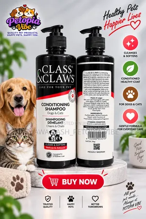 CLASS CLAWS Conditioning Shampoo for Dogs Cats – 500ml
