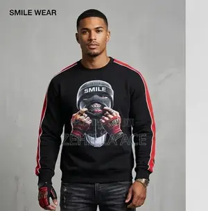 Skull Mask "Smile" Print Sweatshirt