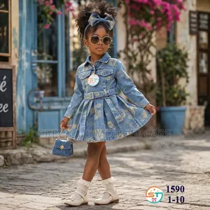 Girl Jean Blue and Pink Gown