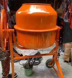 Orange Portable Electric Concrete Mixer