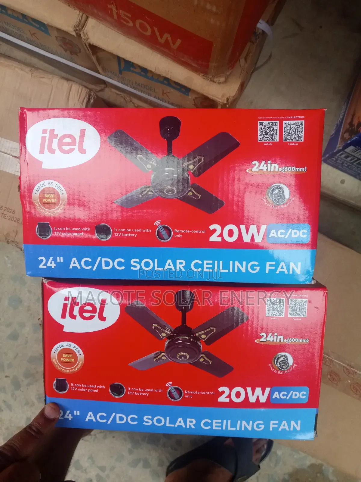 20w AC/DC Solar Short Bled Fan