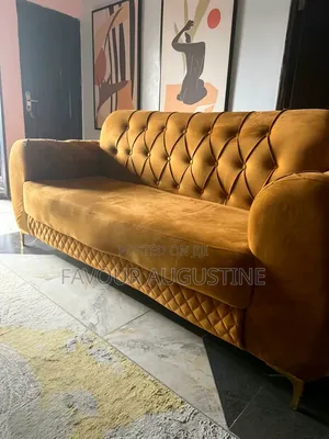 Premium Mustard Yellow Velvet Sofa Set (3-Seater + 2 Single Armchairs)