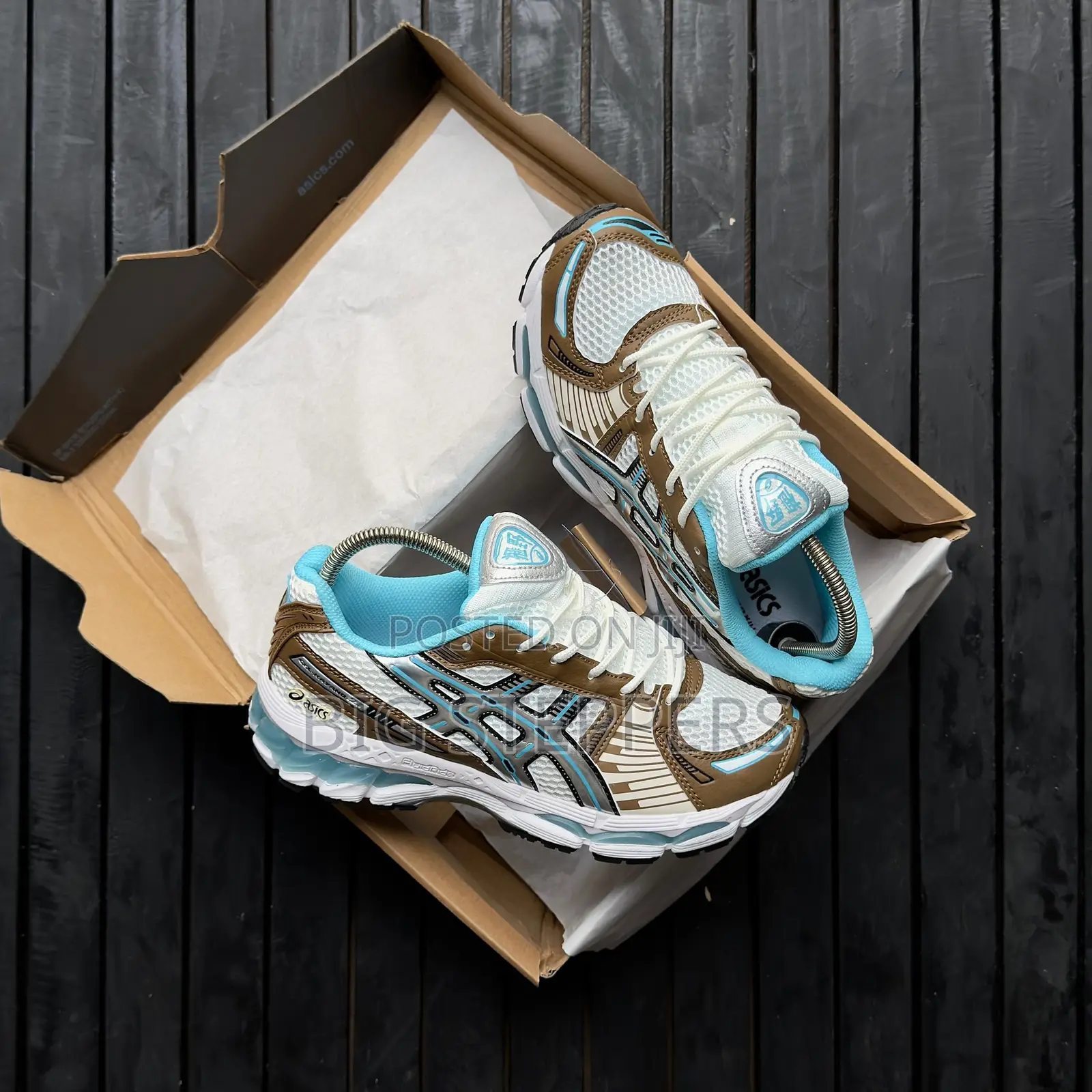Asics Brown and Blue Sneakers