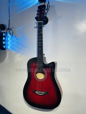 New Red Acoustic Guitar 38" + Free Bag