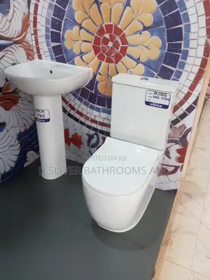 Close Coupled Water Closet WC + Pedestal Basin Set