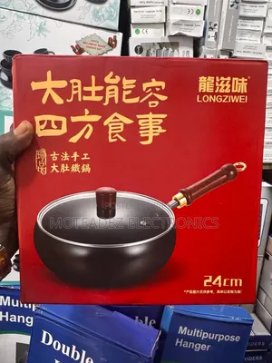 Heavy Duty High Quality Cast Iron Non Stick Fry/Wok Pan With Cover