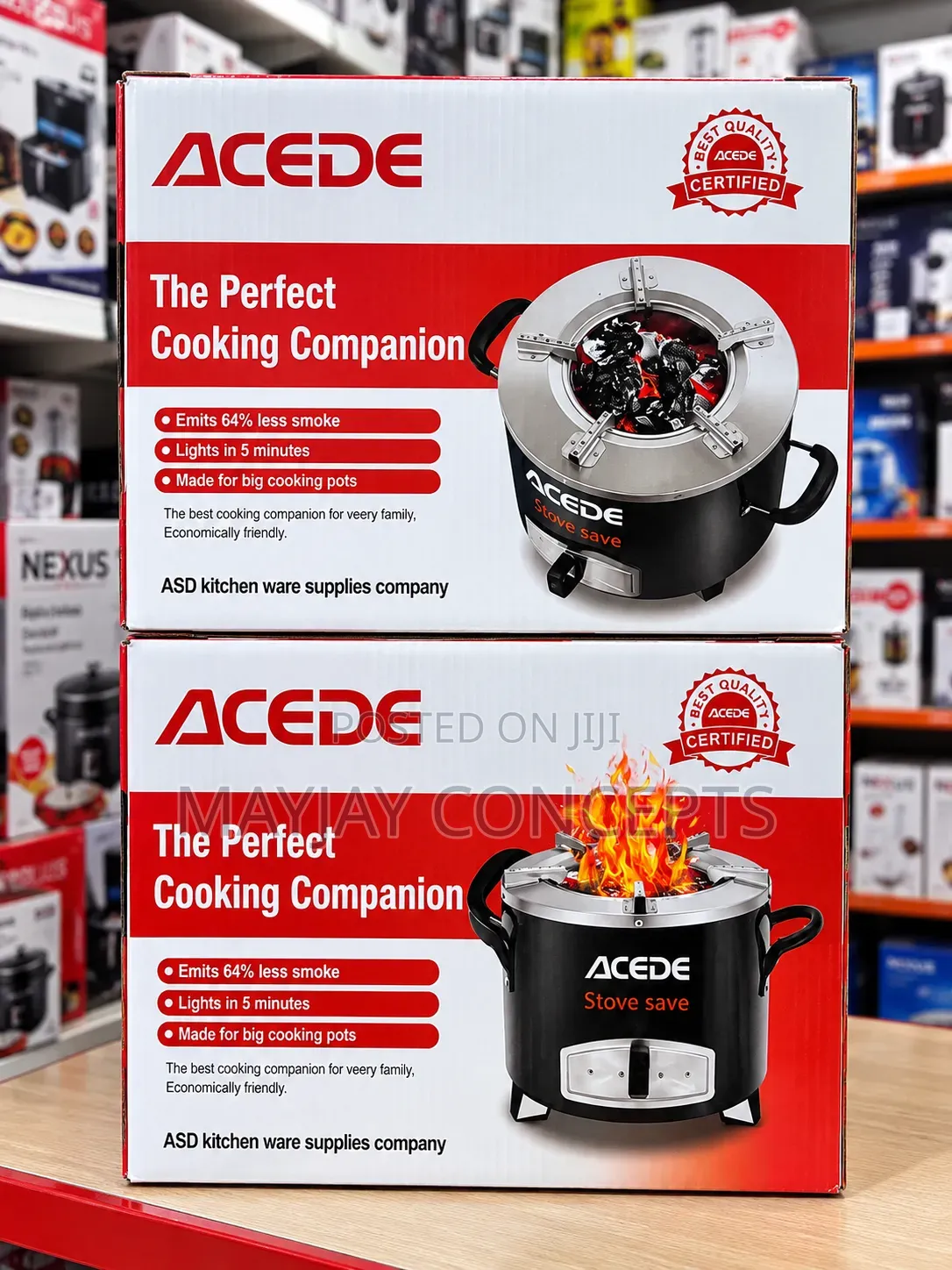 ACede Save Charcoal Stove-Large Size | Fast Lighting, Low Smoke