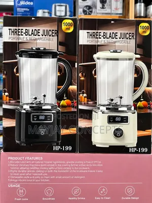 HP 1000ml Portable Rechargeable 3-Blade Juicer With Digital Display
