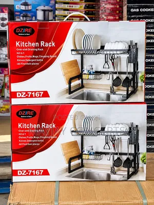 DZIRE 2-Tier Over-Sink Kitchen Rack With Utensil Storage–DZ-7167