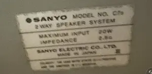 UK Sanyo Bookshelf Studio Hi-Fi Speaker