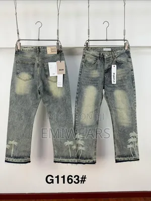 Distressed Paint Splatter Denim