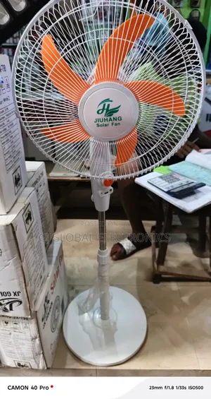 Brand New 16-Inch Jiuhang Solar Rechargeable Standing Fan