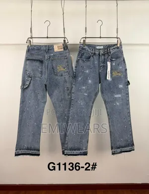 Distressed Cargo-Pocket Jeans