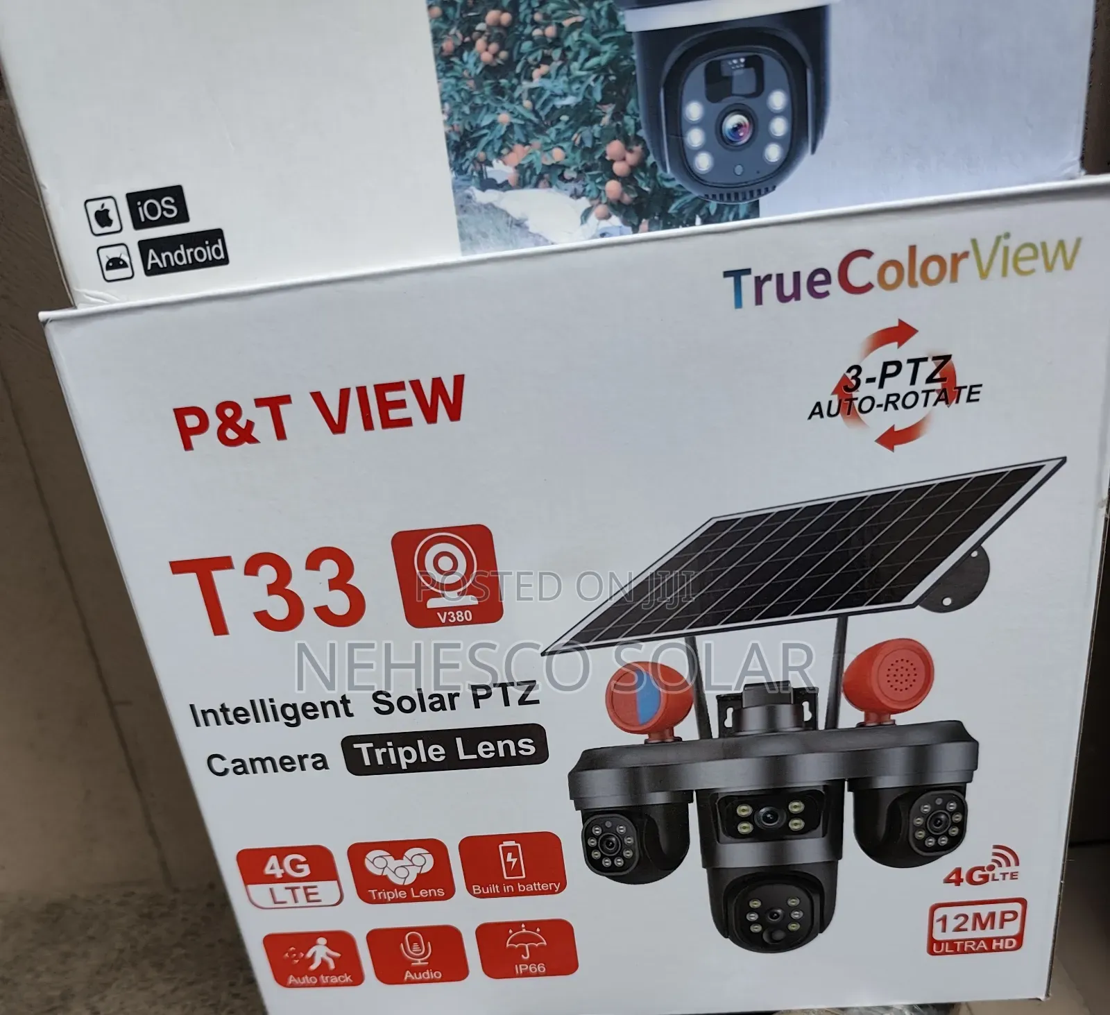 Triple Lens 4G Solar PTZ Camera With Auto Tracking