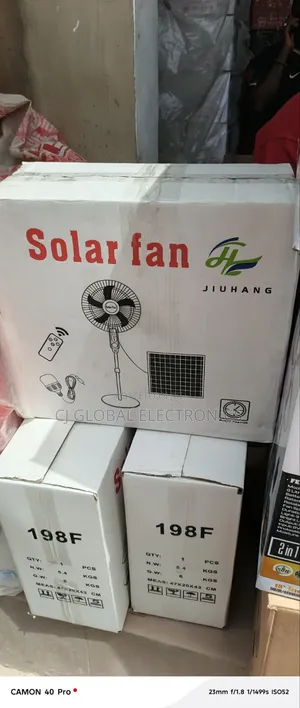 Brand New 16-Inch Jiuhang Solar Rechargeable Standing Fan