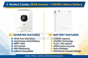 Itel 3kva Inverter With 2.5kwh Lithium Battery 24v