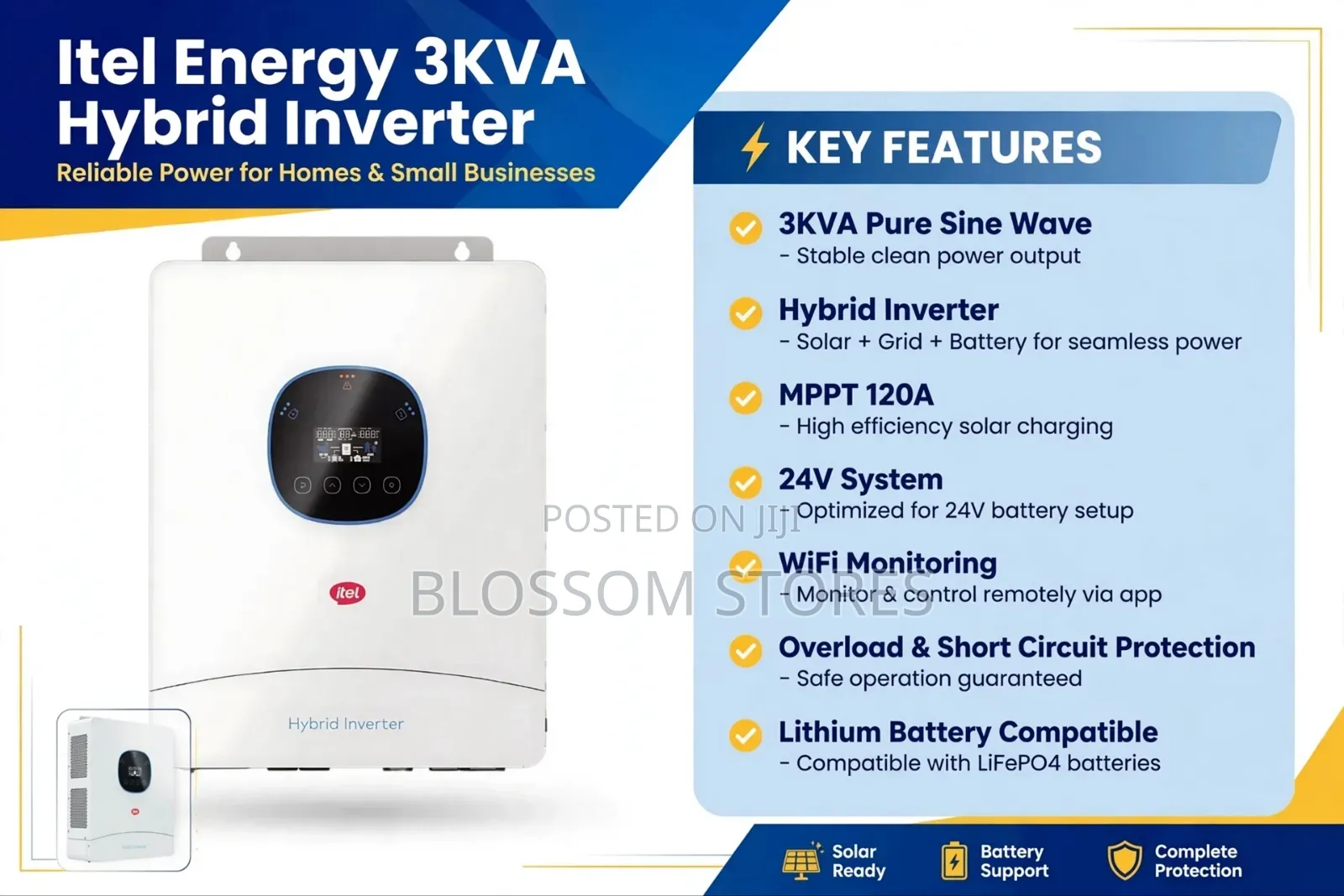 Itel 3kva Inverter With 2.5kwh Lithium Battery 24v