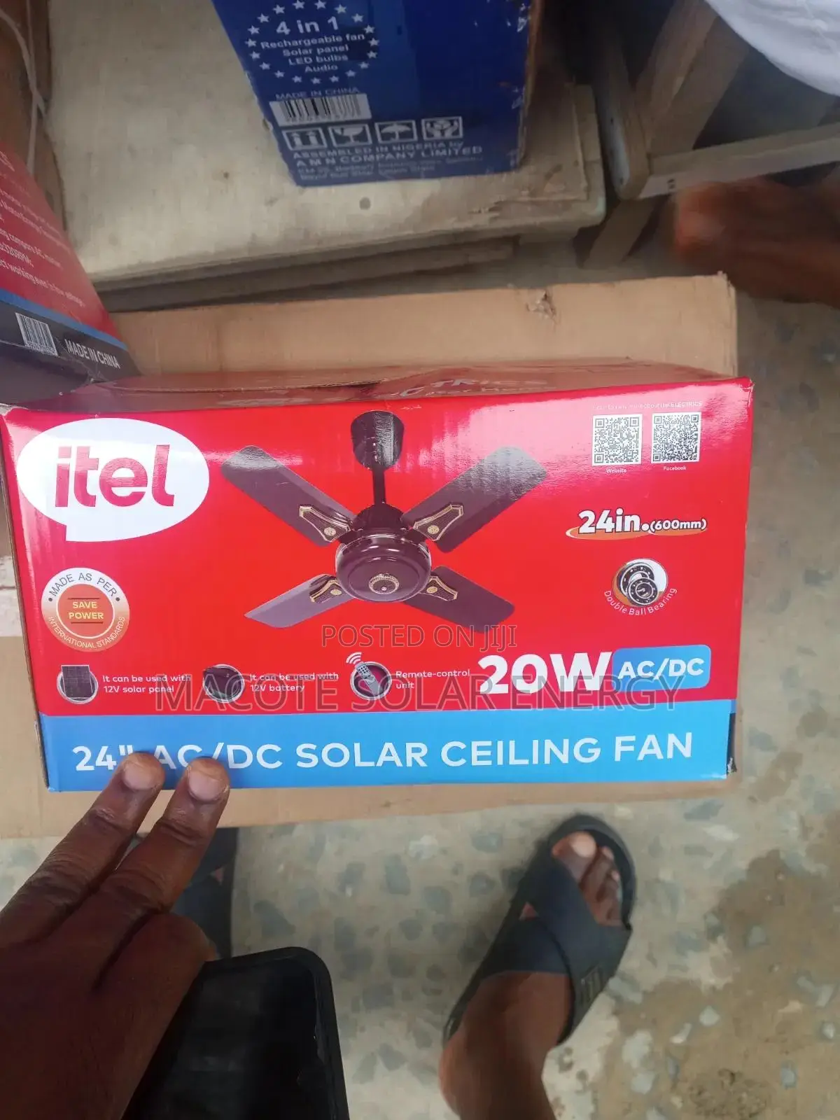 20w AC/DC Solar Short Bled Fan