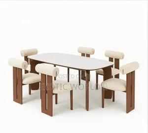 Luxury Black Marble Dining Table With 6 Chairs