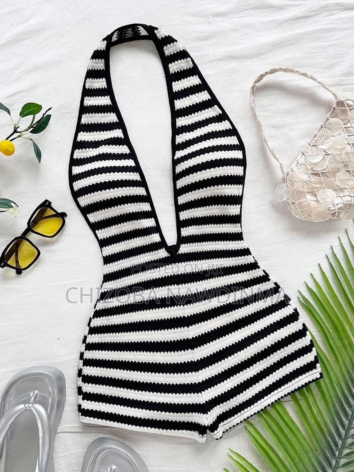Short Striped Jumpsuit