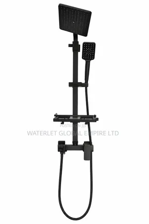 Modern Matte Black Exposed Thermostatic Shower System /Rain Shower Set