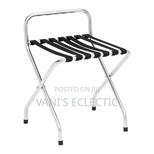 Premium 7-Belts Stainless Steel Folding Luggage Rack / Suitcase Stand