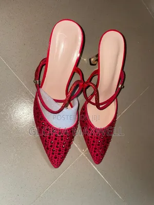 Red Rhinestone Pointed-Toe Heels