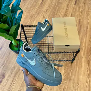Off White X Nike Air Force 1 Low Grey Sneakers
