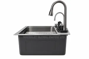 Nano Stainless Steel Workstation Waterfall Sink With Cup Washer