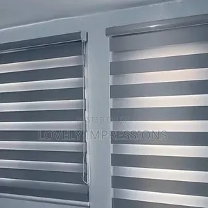 Dark Gray Day and Night Window Blinds
