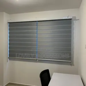 Dark Gray Day and Night Window Blinds