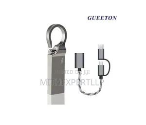 GUEETON 128GB USB Flash Drive Metal Hook With OTG 3 in 1