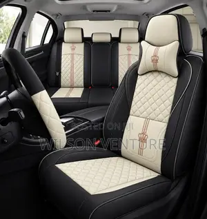 Luxury Crown Car Seat Cover – Black Cream