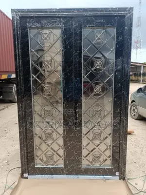 6ft Stainless Black Marble Glass Door