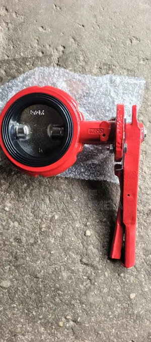 Butterfly Valve 4" Wafer Type Lever Operated Ductile Iron Red