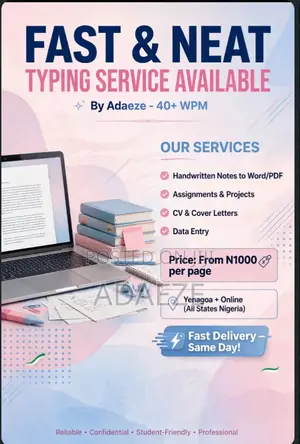 Fast Neat Type Service - Handwritten Notes to Word/PDF