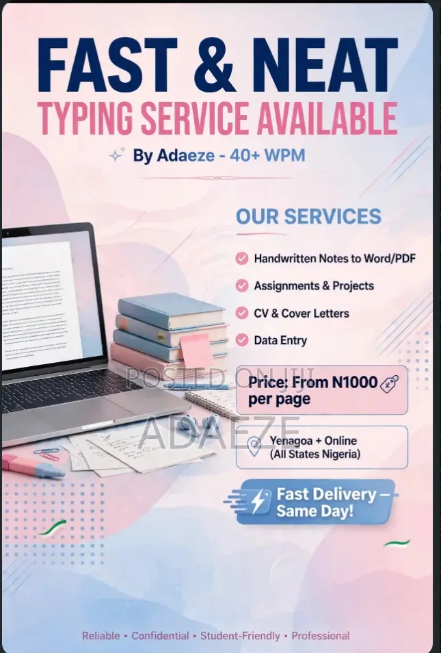 Fast Neat Type Service - Handwritten Notes to Word/PDF