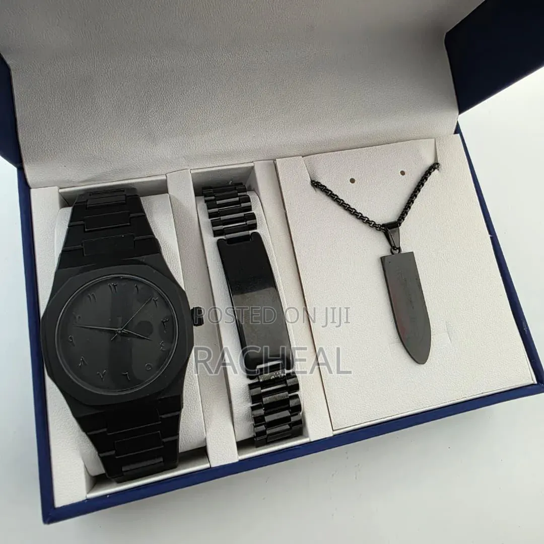 Men's Wristwatch Bracelet and Chain Set
