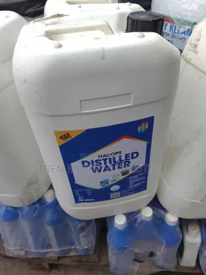 25-Liter Plastic Jerry Can of Hacops Distilled Water
