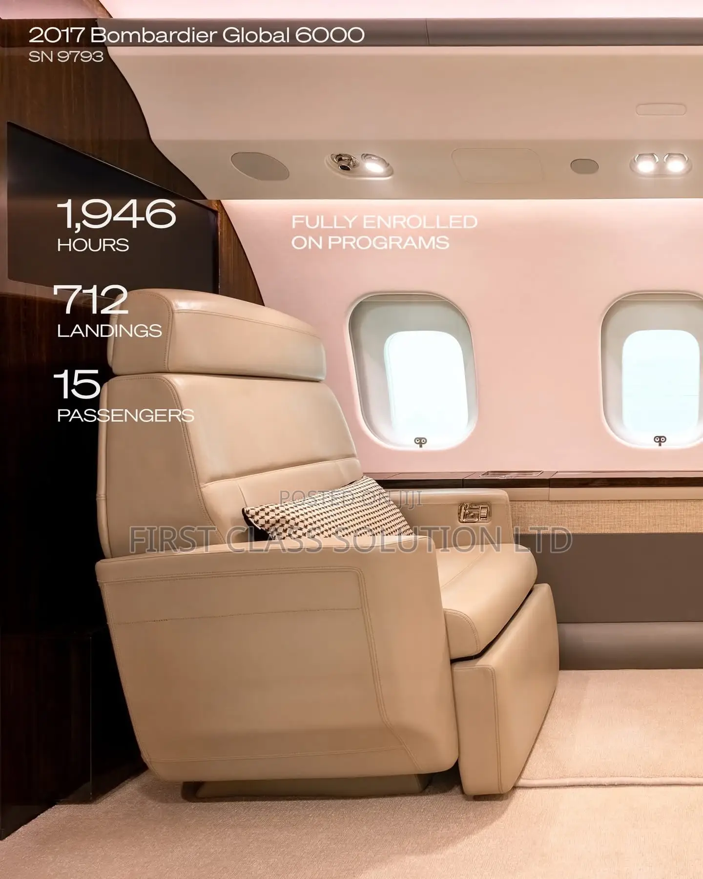 Global 6000 Private Jet Available for Charter