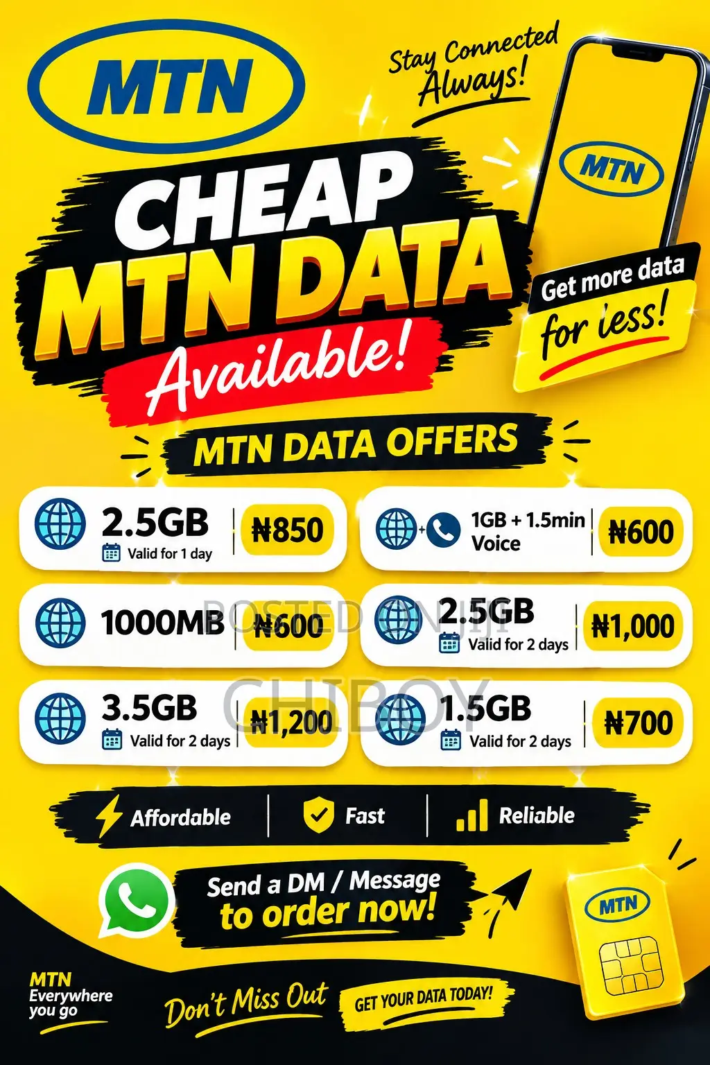 Cheap MTN DATA Topup