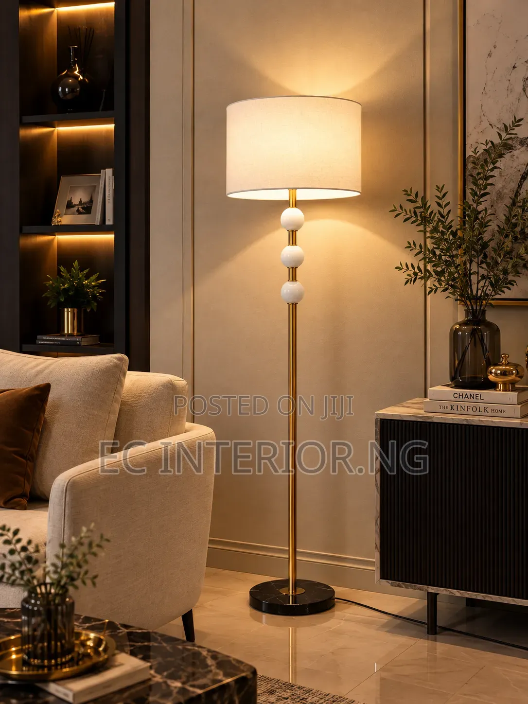 Chrome Beaded Floor Lamp