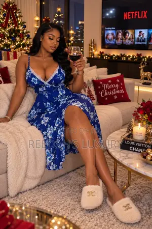Floral Lace-Trim Lounge Dress