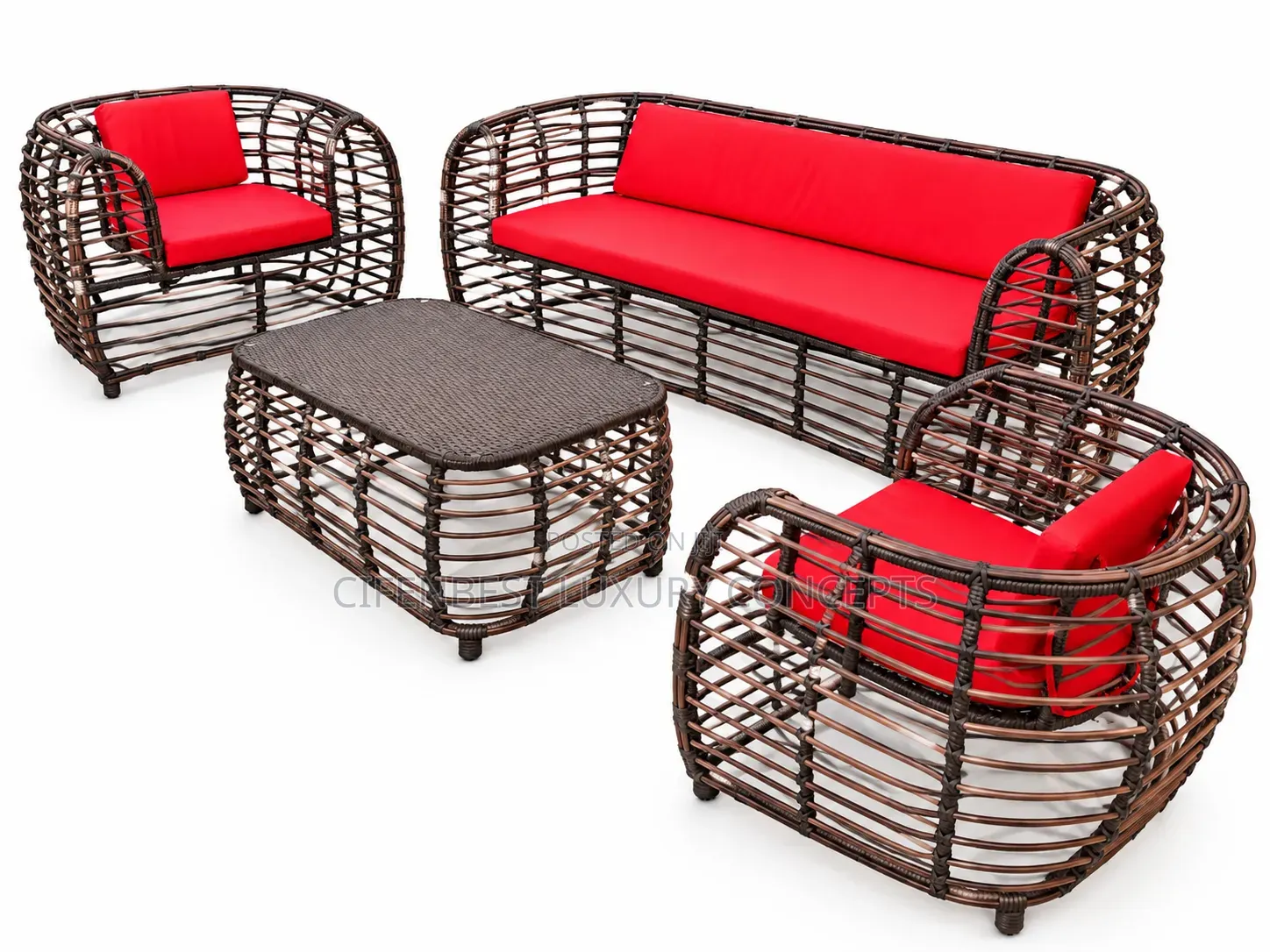 Exective Cushioned Outdoor Chair Table Set