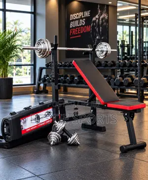 Weight Bench and 50kg Dumbbell Box
